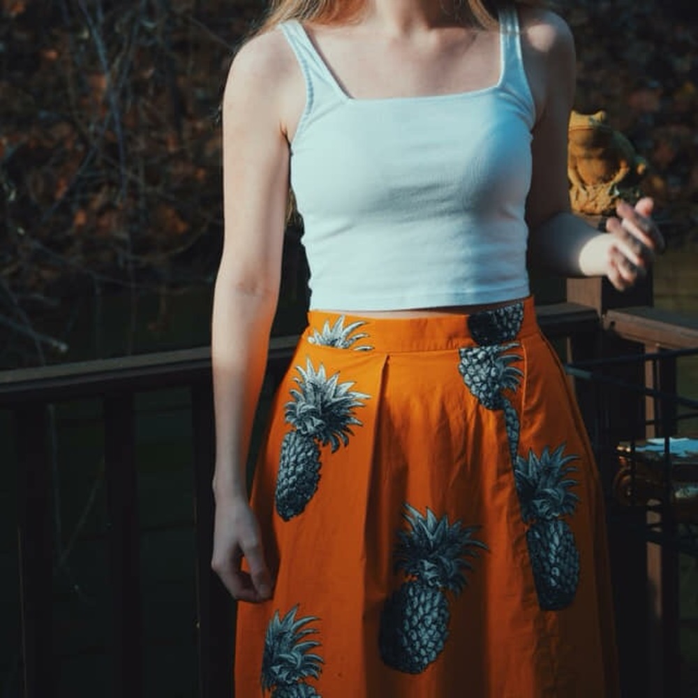 Ann Taylor Pineapple Midi Skirt